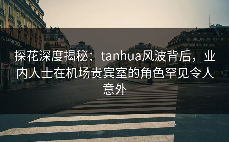 探花深度揭秘：tanhua风波背后，业内人士在机场贵宾室的角色罕见令人意外