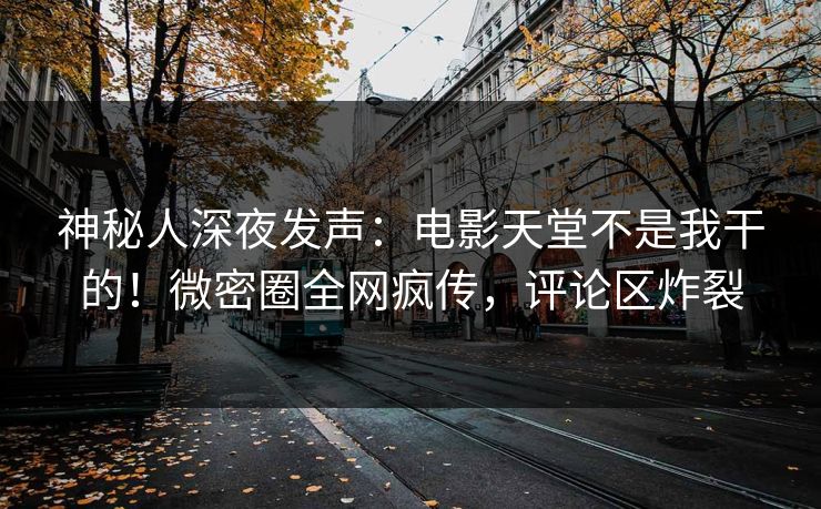 神秘人深夜发声：电影天堂不是我干的！微密圈全网疯传，评论区炸裂
