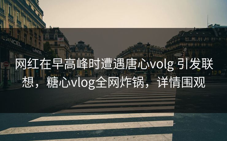 网红在早高峰时遭遇唐心volg 引发联想，糖心vlog全网炸锅，详情围观